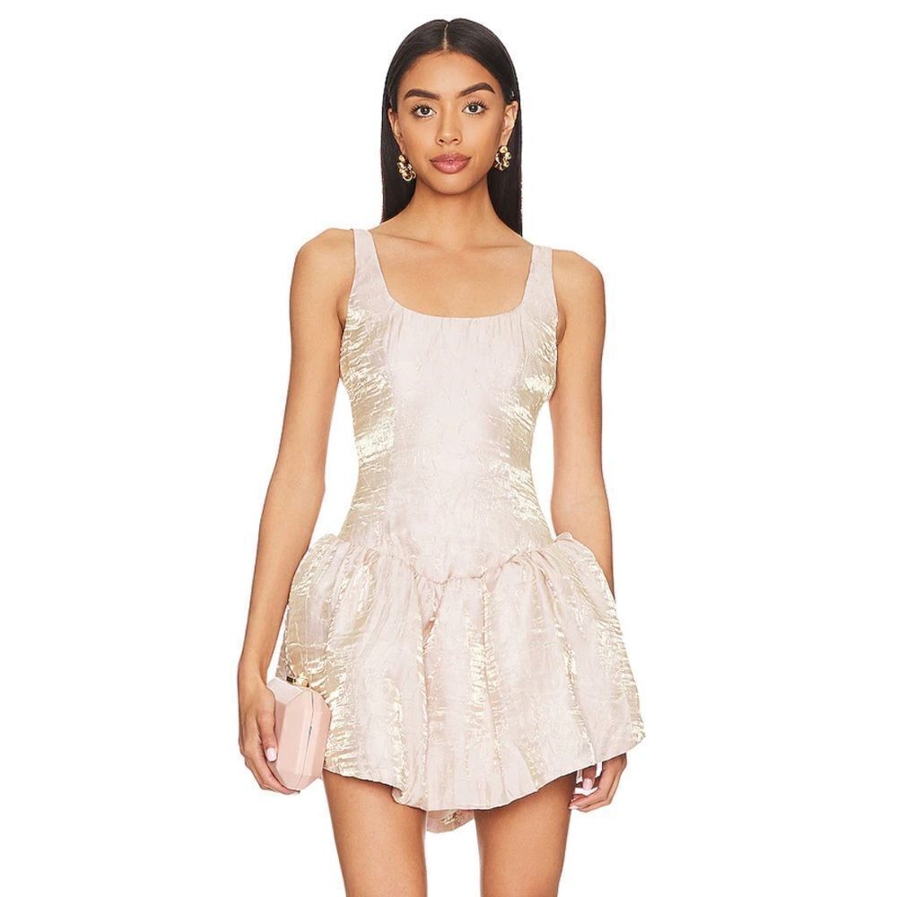 NWT NBD Revolve Anndreah Mini Dress in Blush Metallic Small - Picture 1 of 15